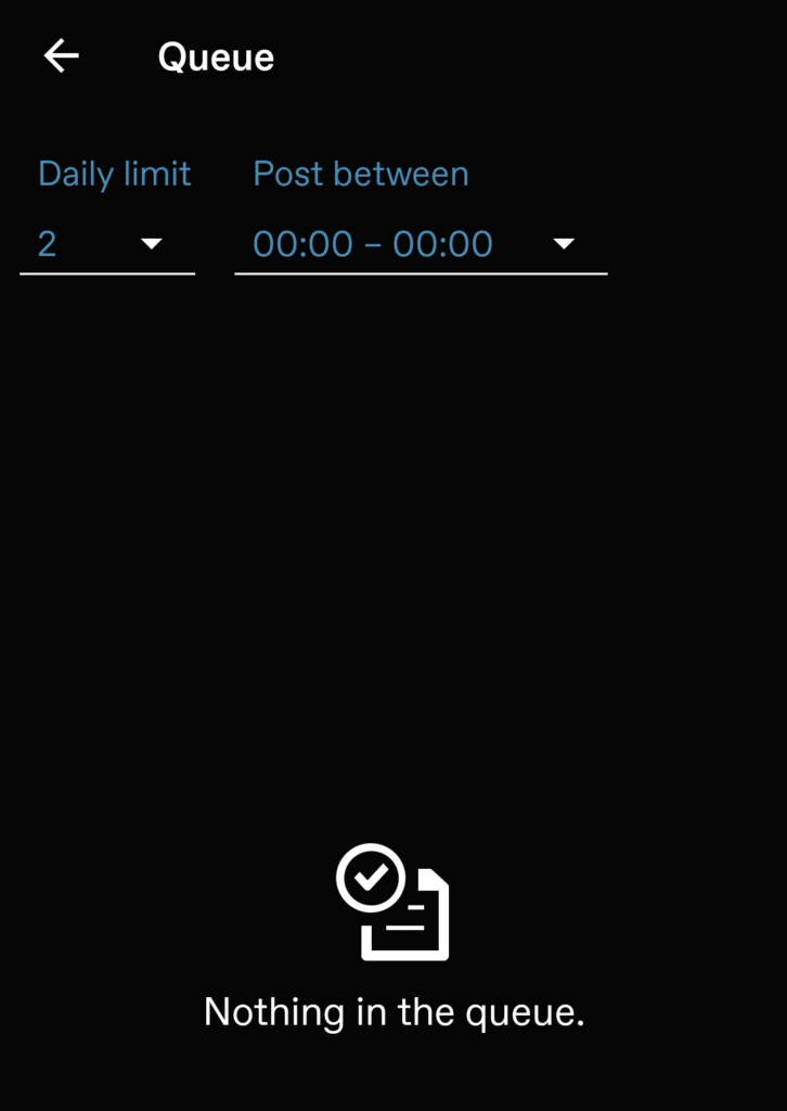 tumblr queue settings