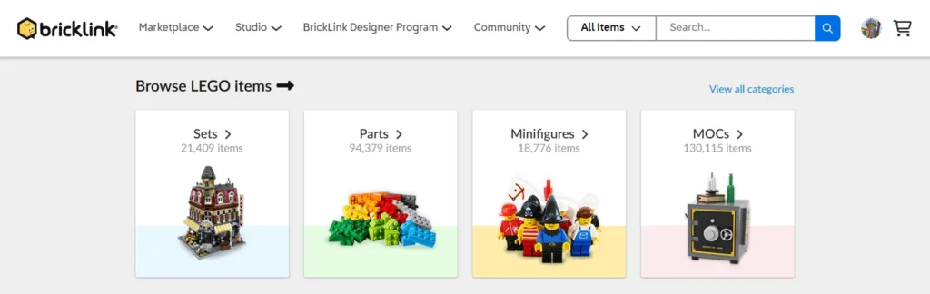 bricklink homepage