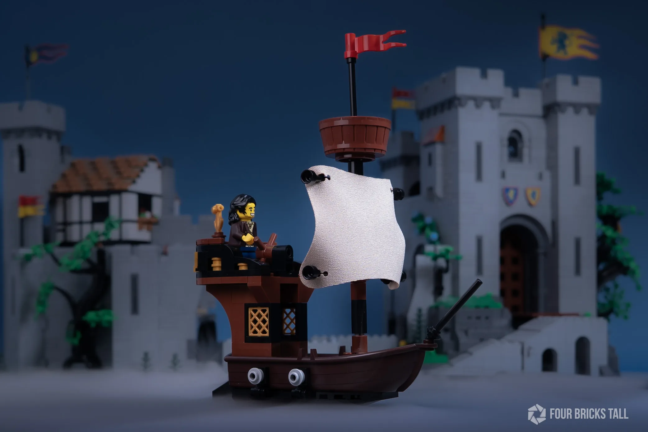 mini pirate boat dry ice tabletop